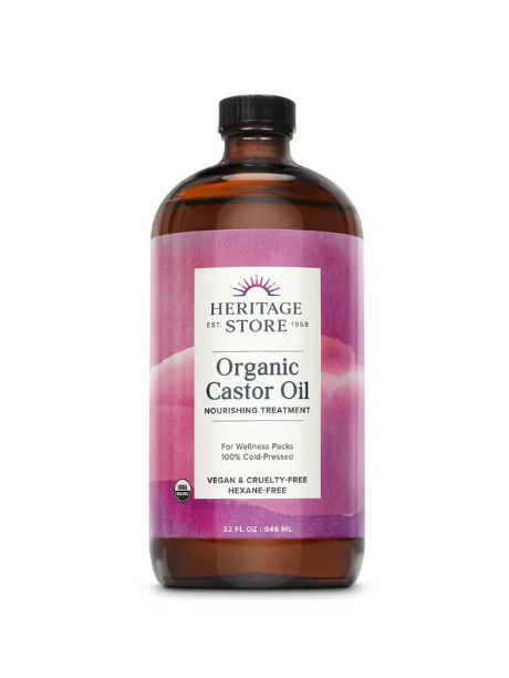 Heritage Store Organic Castor Oil 16oz 473ml