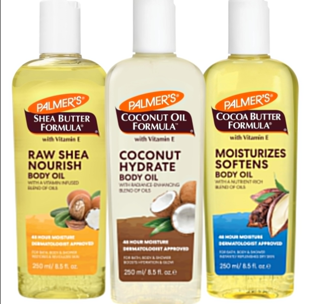 Palmer's Body Oil Variety Pack, Cocoa Butter, Coconut, and Shea, Dermatologist Approved, Instant Absorption, Bath, Body & Shower,  (8.5 oz x