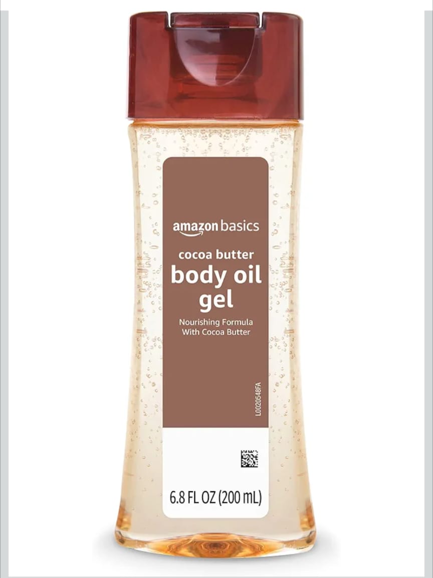 Amazon Basics Cocoa Butter Body Oil Gel 200ml – Deep Moisture & Smooth Skin Care